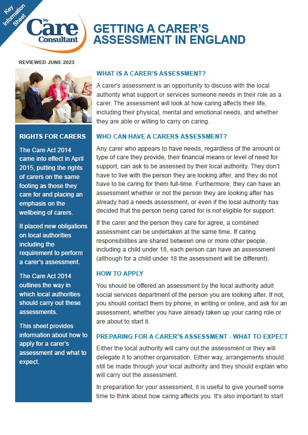 Carers Assessment ENGLAND - June 2023