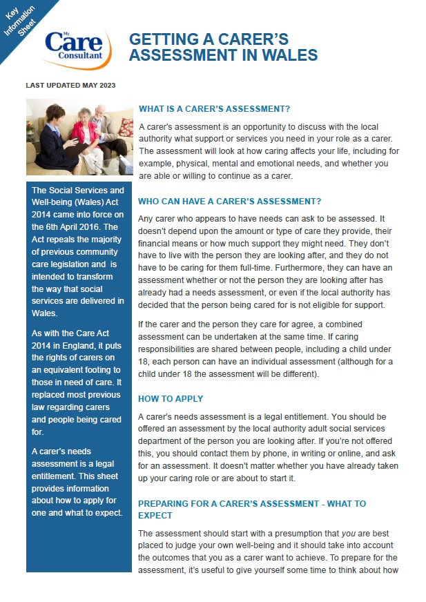 Carers Assessment WALES - May 2023