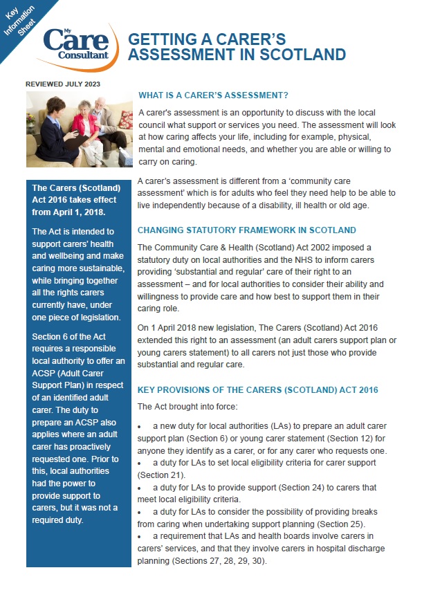 Carers Assessment SCOTLAND - July 2023