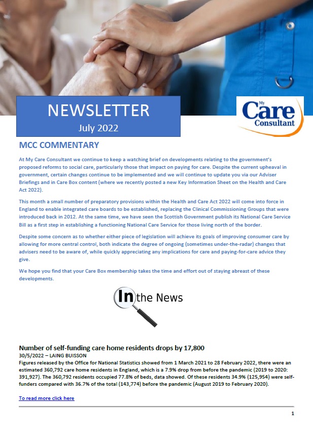 MCC members-only Care Newsletter - July 2022