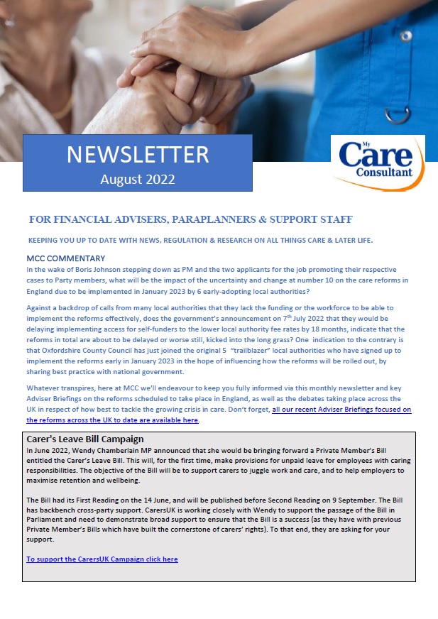 MCC Members-only Care Newsletter - August 2022