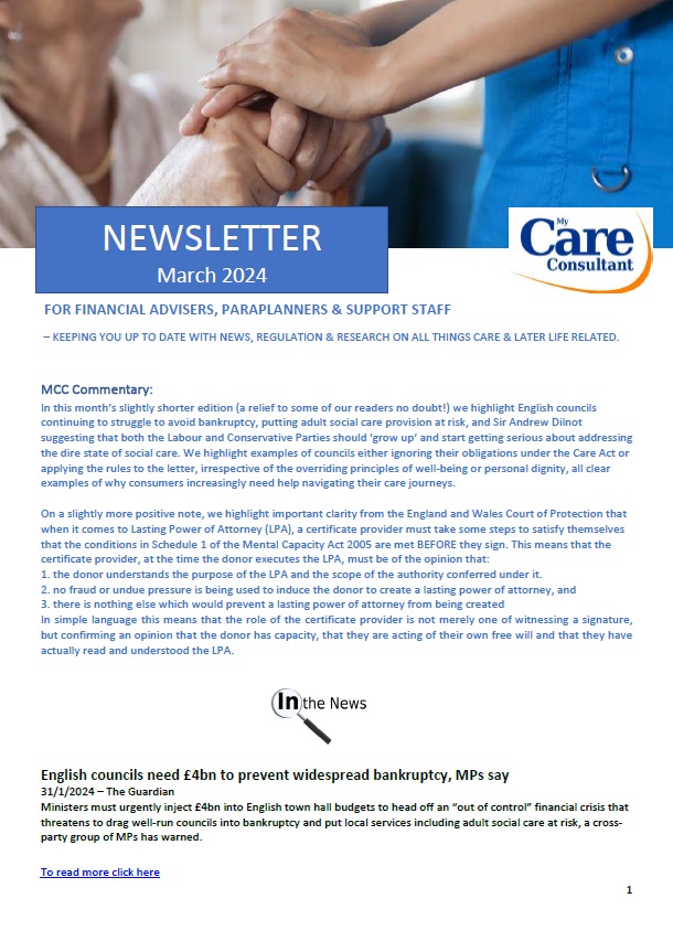 MCC members-only newsletter - March 24