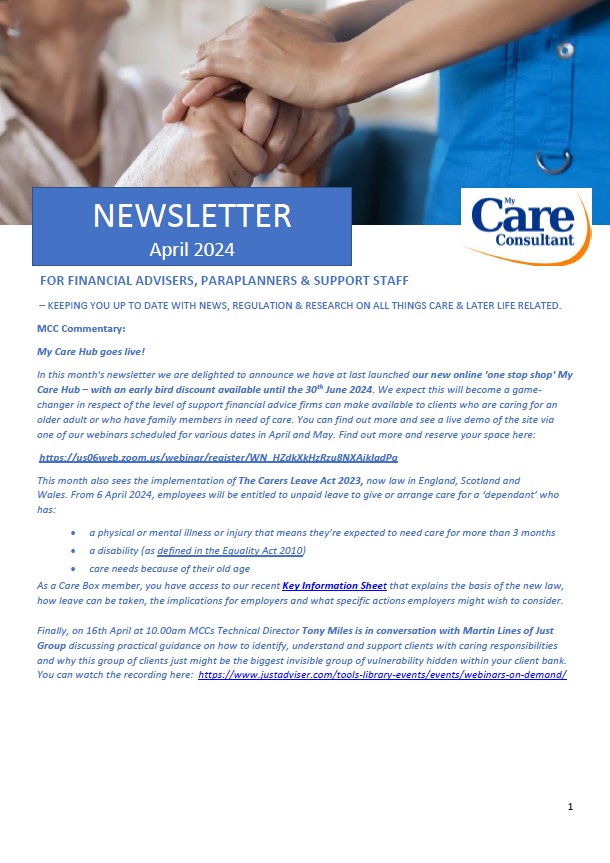 MCC Care Newsletter edition #82 – April 2024